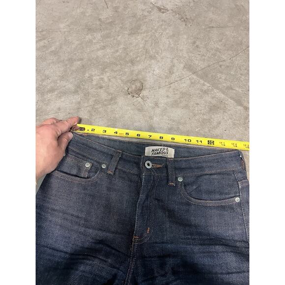 Naked And Famous Mens Selvedge Blue Jeans 28 X 28 Zip Fly - Picture 13 of 13